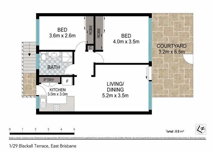 Floorplan of Homely unit listing, 1/29 Blackall Terrace, East Brisbane QLD 4169