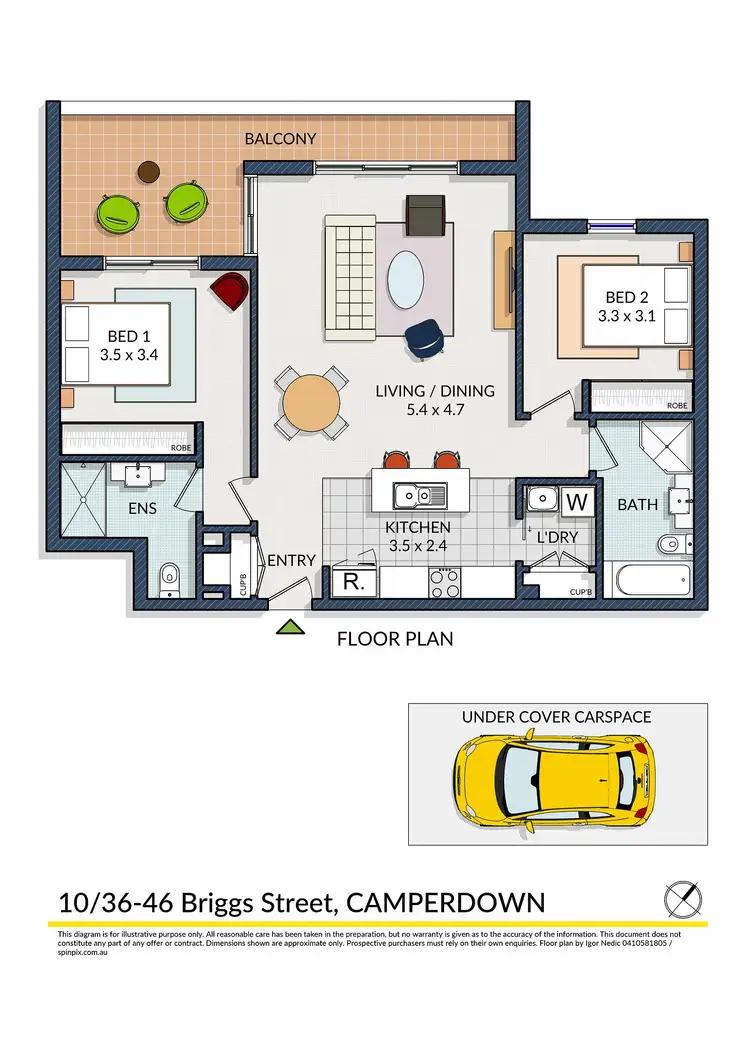 Floorplan of Homely apartment listing, 10/36-46 Briggs Street, Camperdown NSW 2050