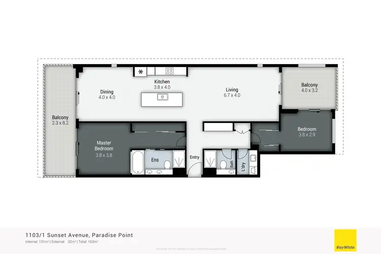 Floorplan of Homely apartment listing, 1103/1 Sunset Avenue, Paradise Point QLD 4216