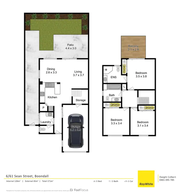 Floorplan of Homely townhouse listing, 6/61 Sean Street, Boondall QLD 4034
