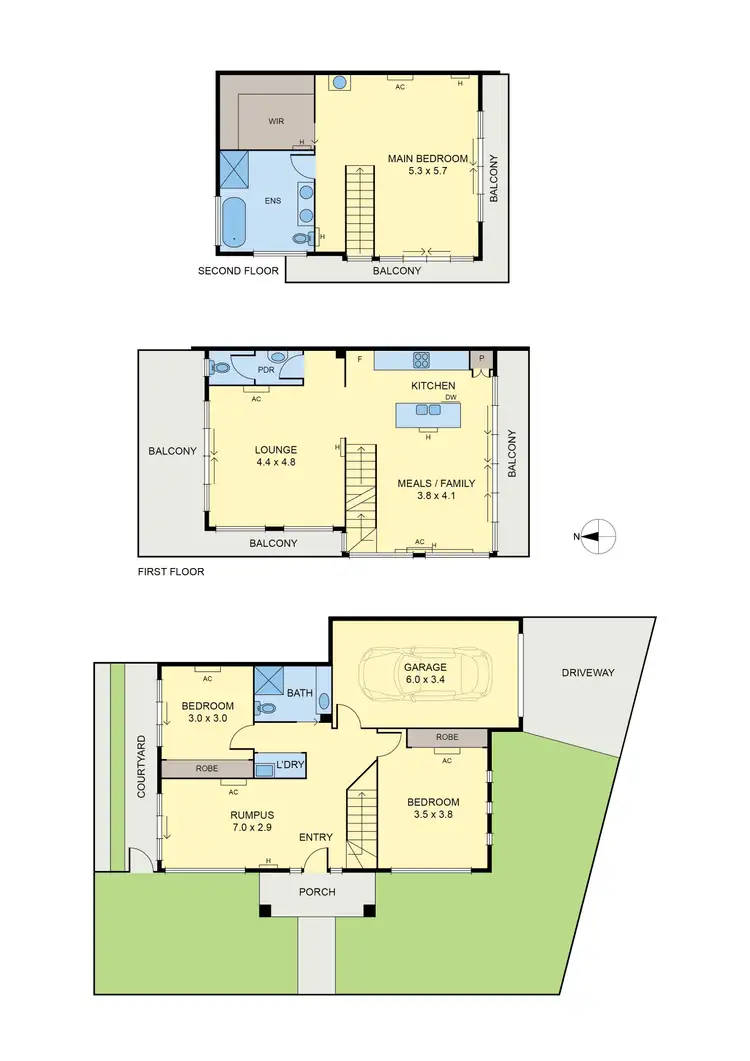 Floorplan of Homely townhouse listing, 986 Sydney Road, Coburg North VIC 3058