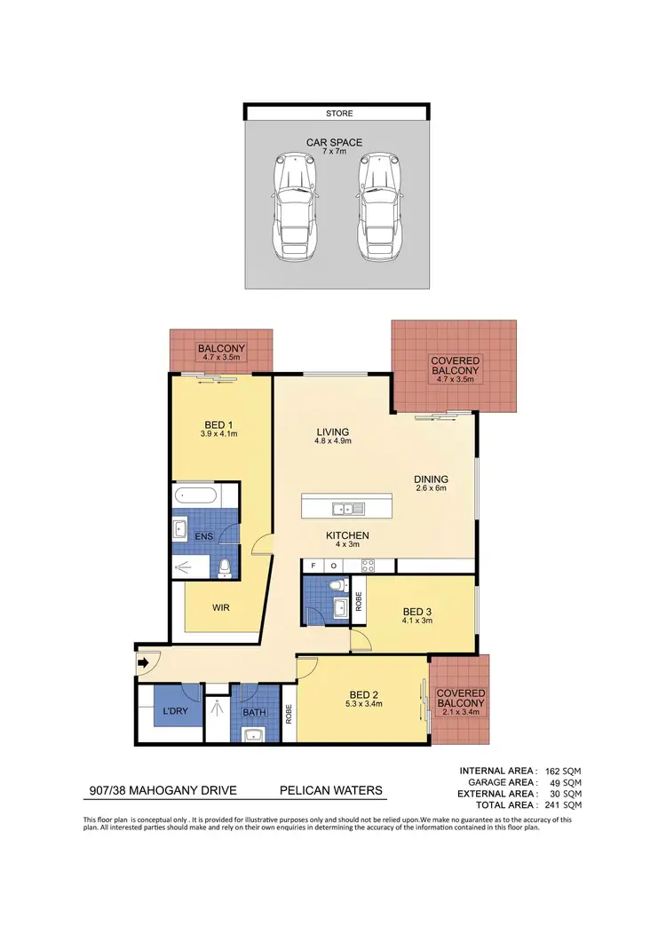 Floorplan of Homely unit listing, Unit 907/38 Mahogany Drive, Pelican Waters QLD 4551