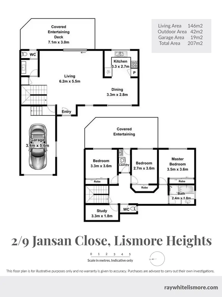 Floorplan of Homely semi-detached listing, 2/9 Jansan Close, Lismore Heights NSW 2480