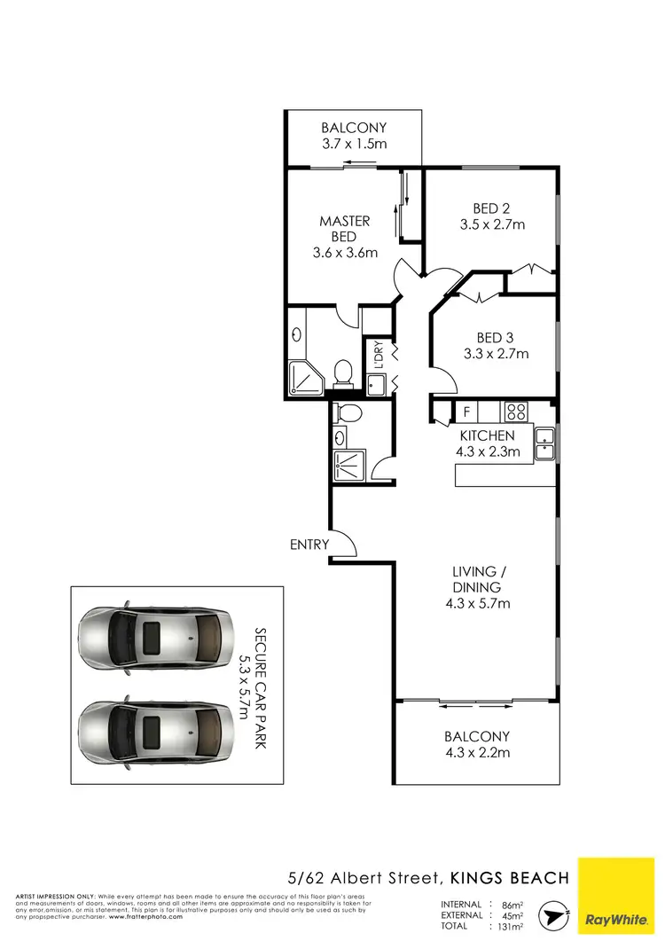 Floorplan of Homely unit listing, Unit 5/62 Albert Street, Kings Beach QLD 4551