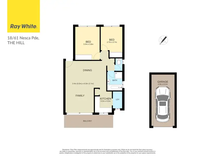 Floorplan of Homely unit listing, 18/61 Nesca Parade, The Hill NSW 2300