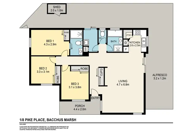 Floorplan of Homely house listing, 1/8 Pike Place, Bacchus Marsh VIC 3340