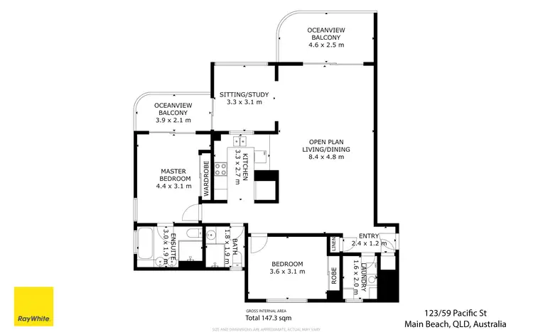 Floorplan of Homely apartment listing, 123/59 Pacific Street, Main Beach QLD 4217