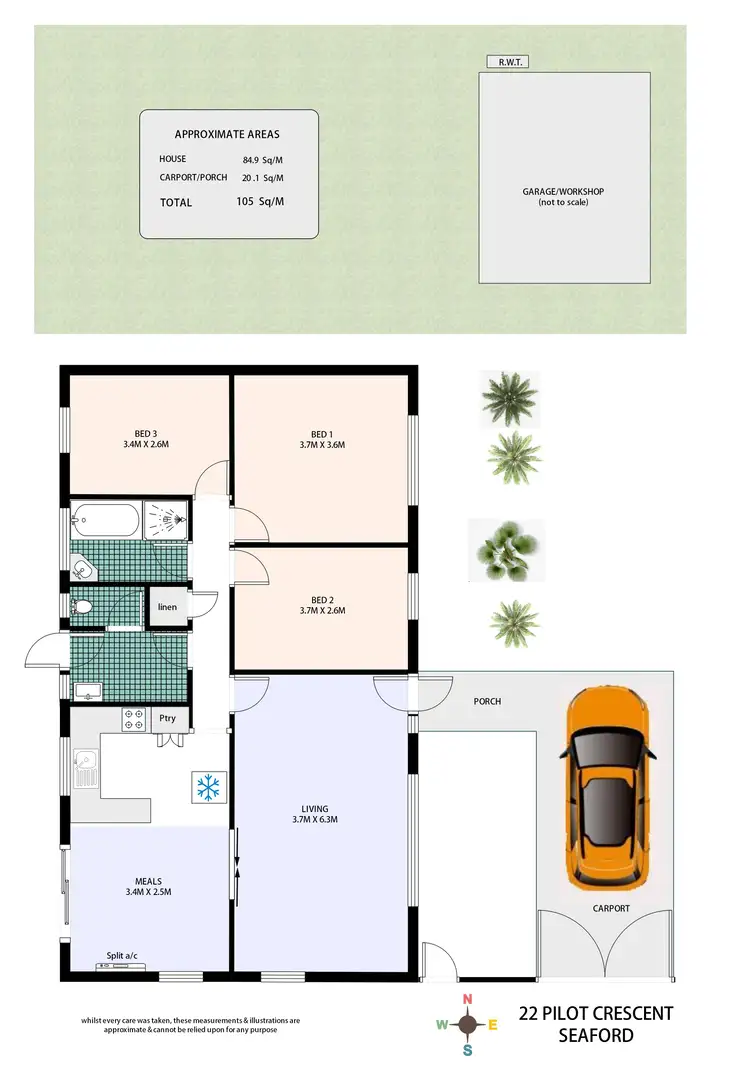 Floorplan of Homely house listing, 22 Pilot Crescent, Seaford SA 5169