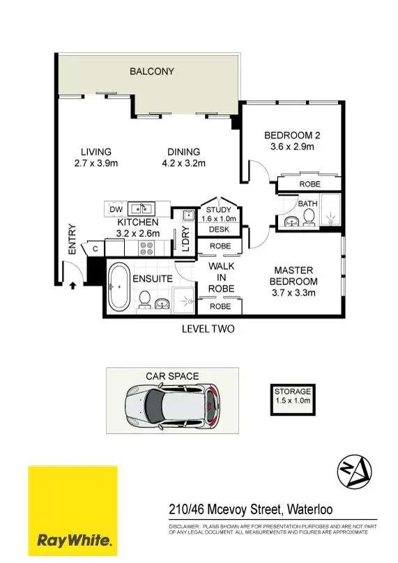Floorplan of Homely apartment listing, 210/46 McEvoy Street, Waterloo NSW 2017