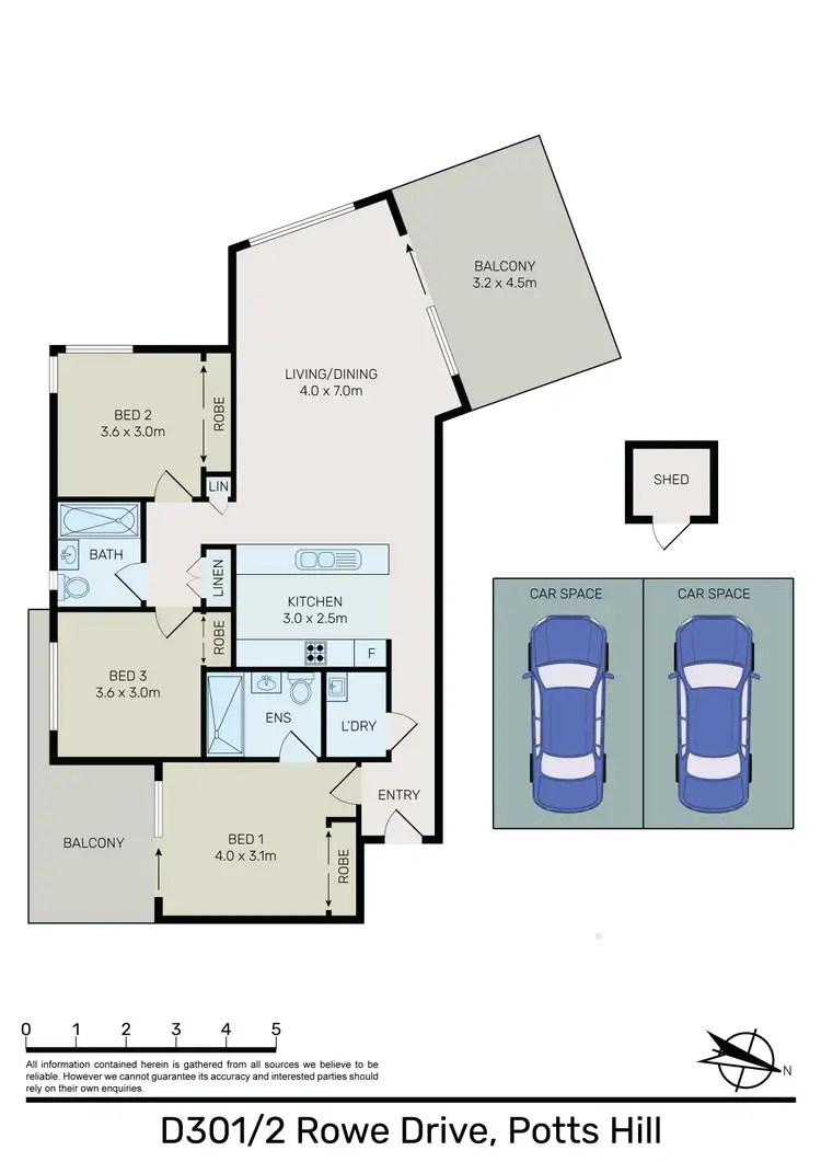 Floorplan of Homely unit listing, D301/2 Rowe Drive, Potts Hill NSW 2143