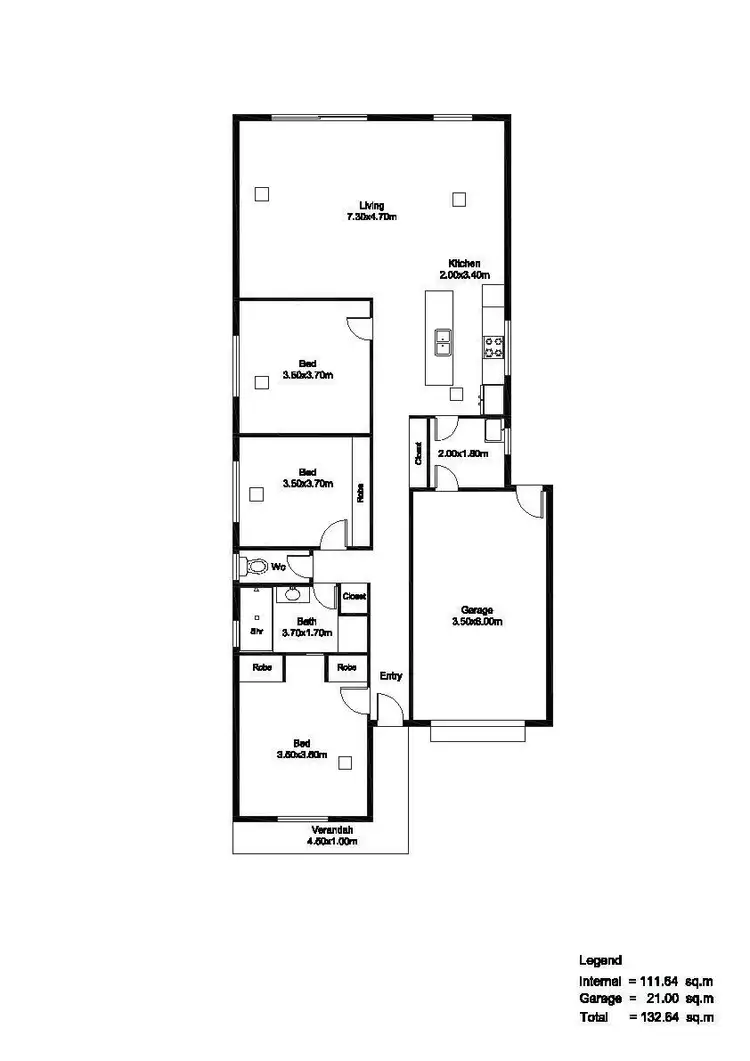 Floorplan of Homely house listing, 7 Guineas Place, St Clair SA 5011