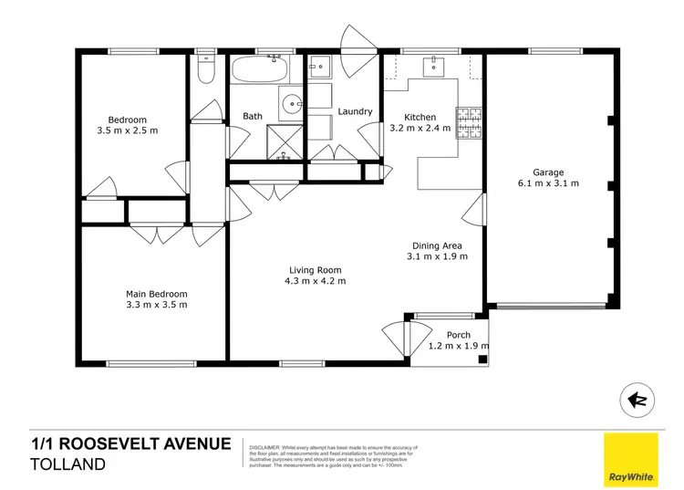 Floorplan of Homely unit listing, 1/1 Roosevelt Drive, Tolland NSW 2650