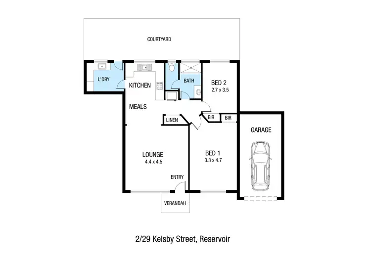 Floorplan of Homely unit listing, 2/29 Kelsby Street, Reservoir VIC 3073