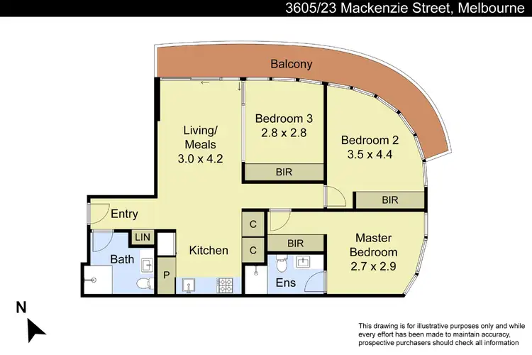 Floorplan of Homely apartment listing, 3605/23 Mackenzie Street, Melbourne VIC 3000