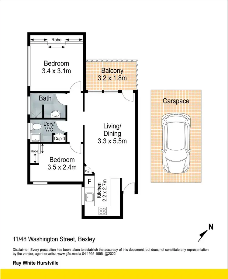 Floorplan of Homely unit listing, 11/48 Washington Street, Bexley NSW 2207