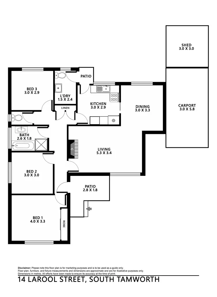 Floorplan of Homely house listing, 14 Larool Street, Tamworth NSW 2340