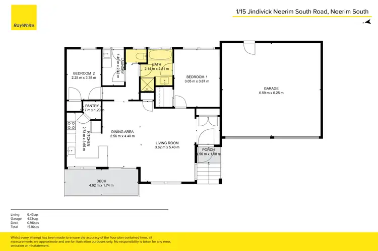 Floorplan of Homely unit listing, 1/15 Jindivick-Neerim South Road, Neerim South VIC 3831