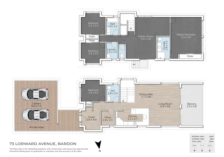 Floorplan of Homely house listing, 73 Lorward Avenue, Bardon QLD 4065
