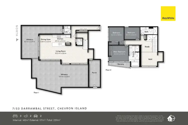 Floorplan of Homely apartment listing, 7/53 Darrambal Street, Chevron Island QLD 4217