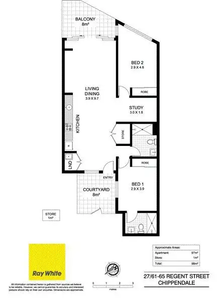 Floorplan of Homely apartment listing, 27/61-65 Regent Street, Chippendale NSW 2008
