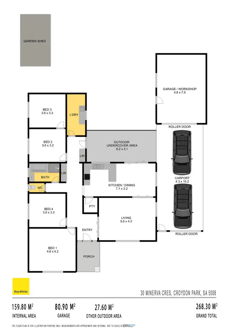 Floorplan of Homely house listing, 30 Minerva Crescent, Croydon Park SA 5008