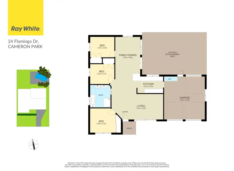 Floorplan of Homely house listing, 24 Flamingo Drive, Cameron Park NSW 2285