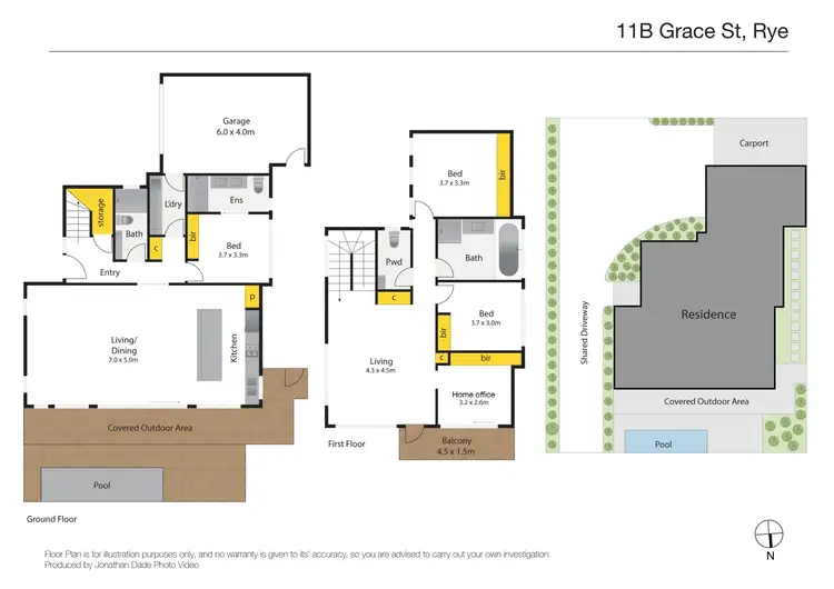 Floorplan of Homely townhouse listing, 11B Grace Street, Rye VIC 3941