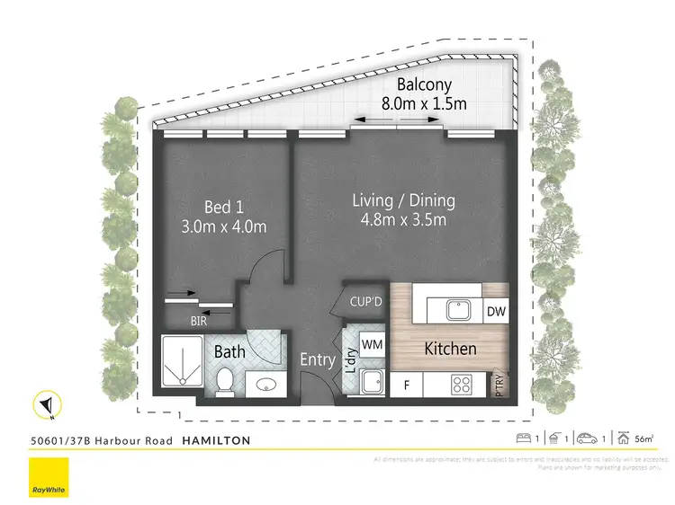 Floorplan of Homely apartment listing, 50601/37B Harbour Road, Hamilton QLD 4007