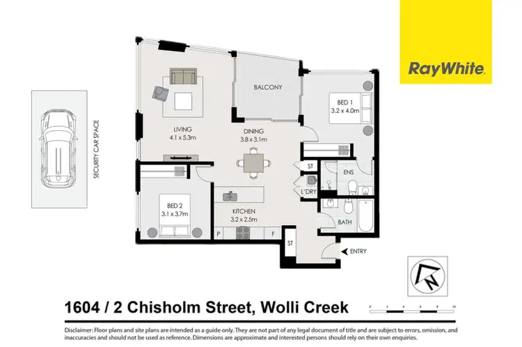 Floorplan of Homely apartment listing, 1604/2 Chisholm Street, Wolli Creek NSW 2205