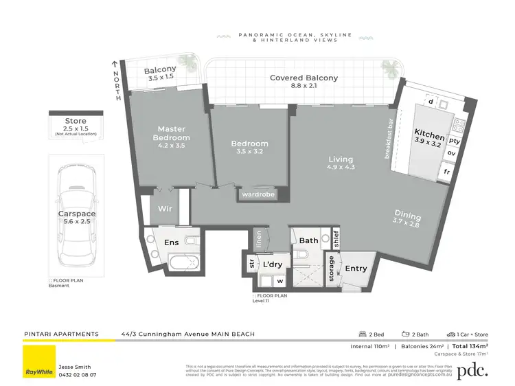 Floorplan of Homely apartment listing, 44/3 Cunningham Avenue, Main Beach QLD 4217