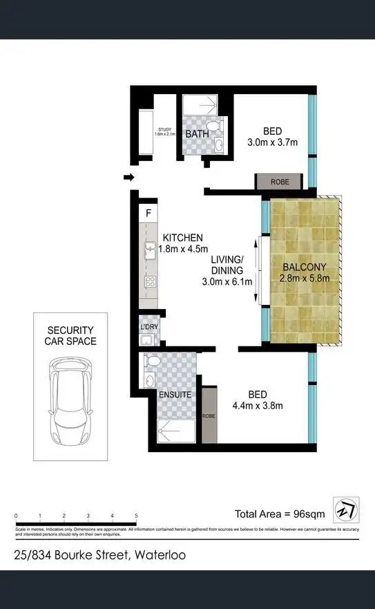 Floorplan of Homely apartment listing, 25/834 Bourke Street, Waterloo NSW 2017