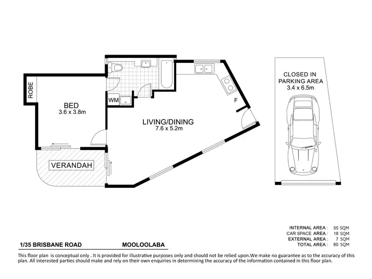 Floorplan of Homely unit listing, 1/35 Brisbane Road, Mooloolaba QLD 4557
