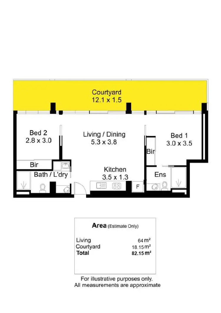 Floorplan of Homely apartment listing, 722/33 Warwick Street, Walkerville SA 5081