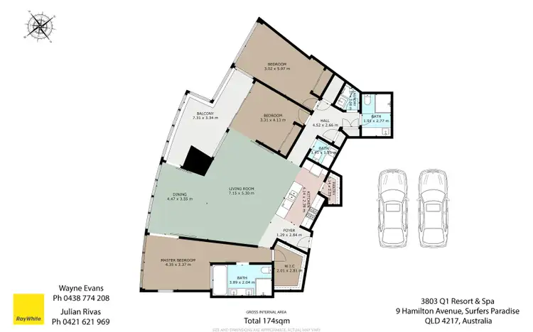 Floorplan of Homely apartment listing, 3803/9 Hamilton Avenue, Surfers Paradise QLD 4217