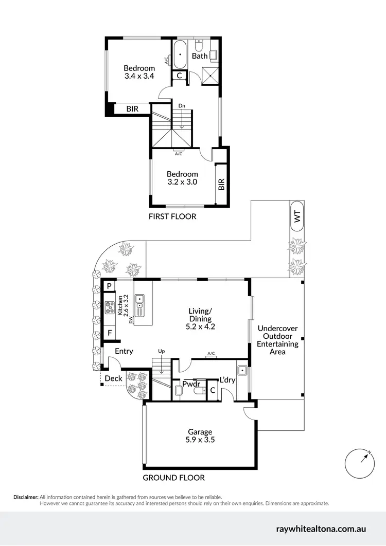 Floorplan of Homely townhouse listing, 2/52 Corrigan Avenue, Brooklyn VIC 3012