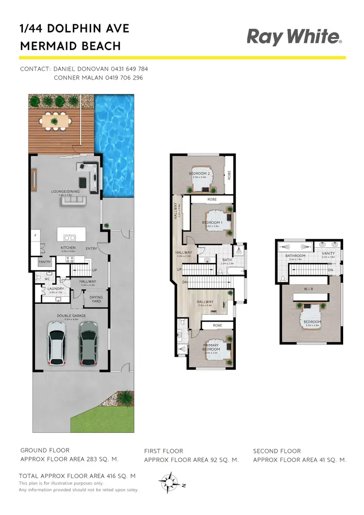 Floorplan of Homely semi-detached listing, 1/44 Dolphin Avenue, Mermaid Beach QLD 4218