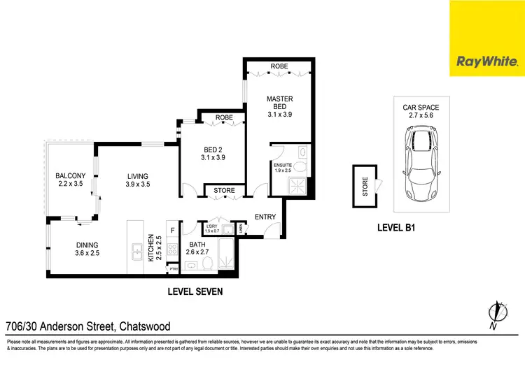 Floorplan of Homely unit listing, 706/30 Anderson Street, Chatswood NSW 2067