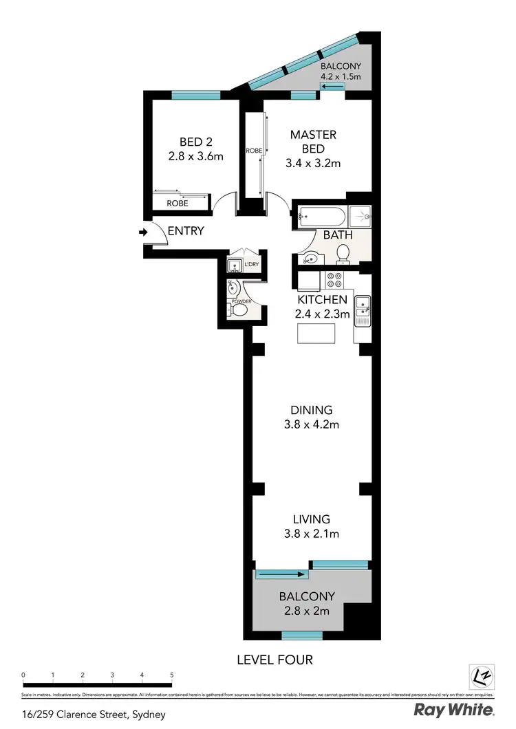 Floorplan of Homely apartment listing, 16/259 Clarence Street, Sydney NSW 2000
