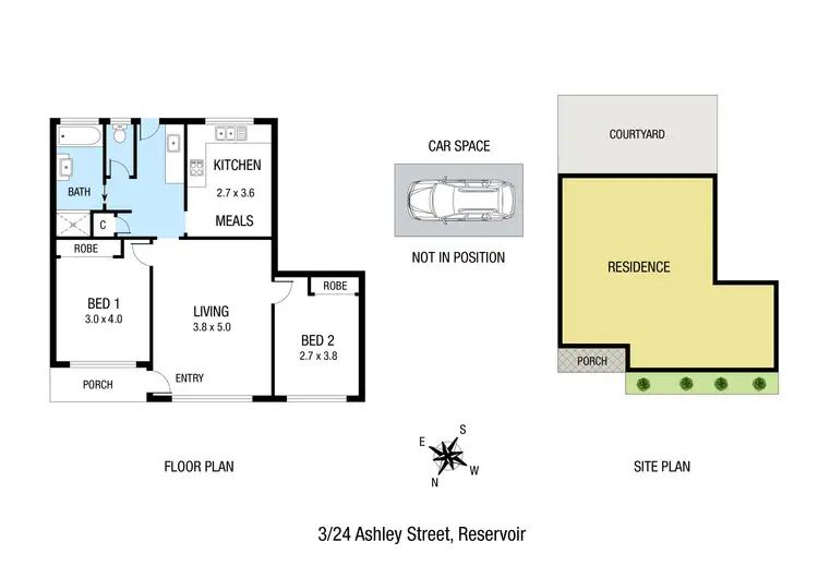 Floorplan of Homely unit listing, 3/24 Ashley Street, Reservoir VIC 3073