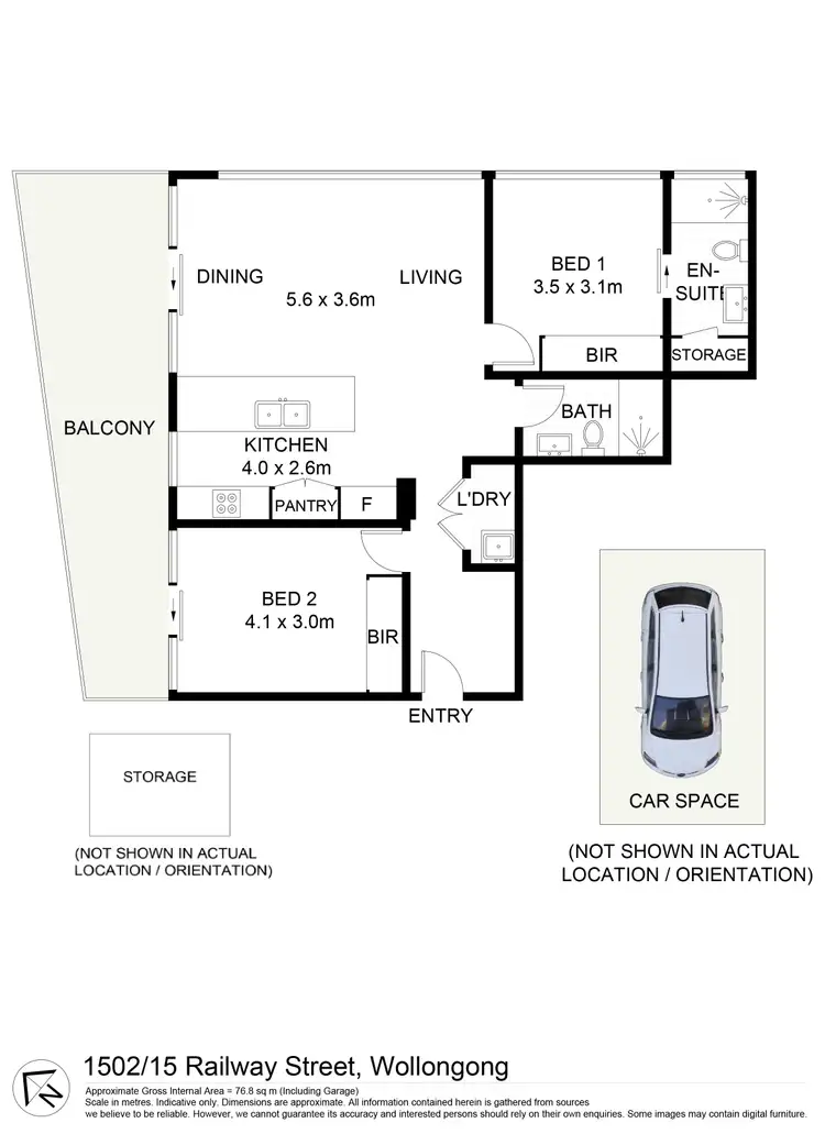 Floorplan of Homely apartment listing, 1502/15 Railway Parade, Wollongong NSW 2500
