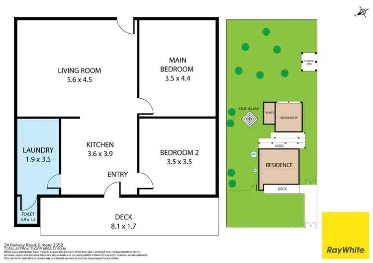 Floorplan of Homely house listing, 34 Railway Place, Elmore VIC 3558