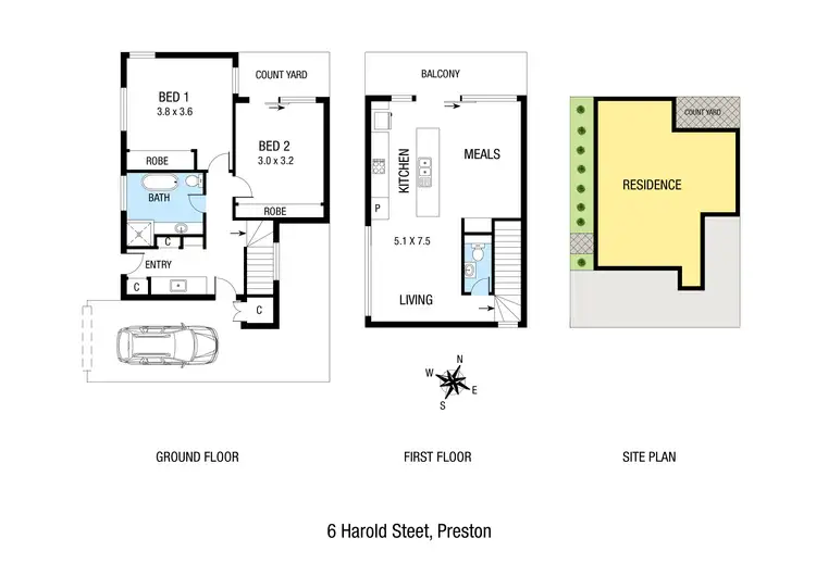 Floorplan of Homely townhouse listing, 6 Harold Street, Preston VIC 3072