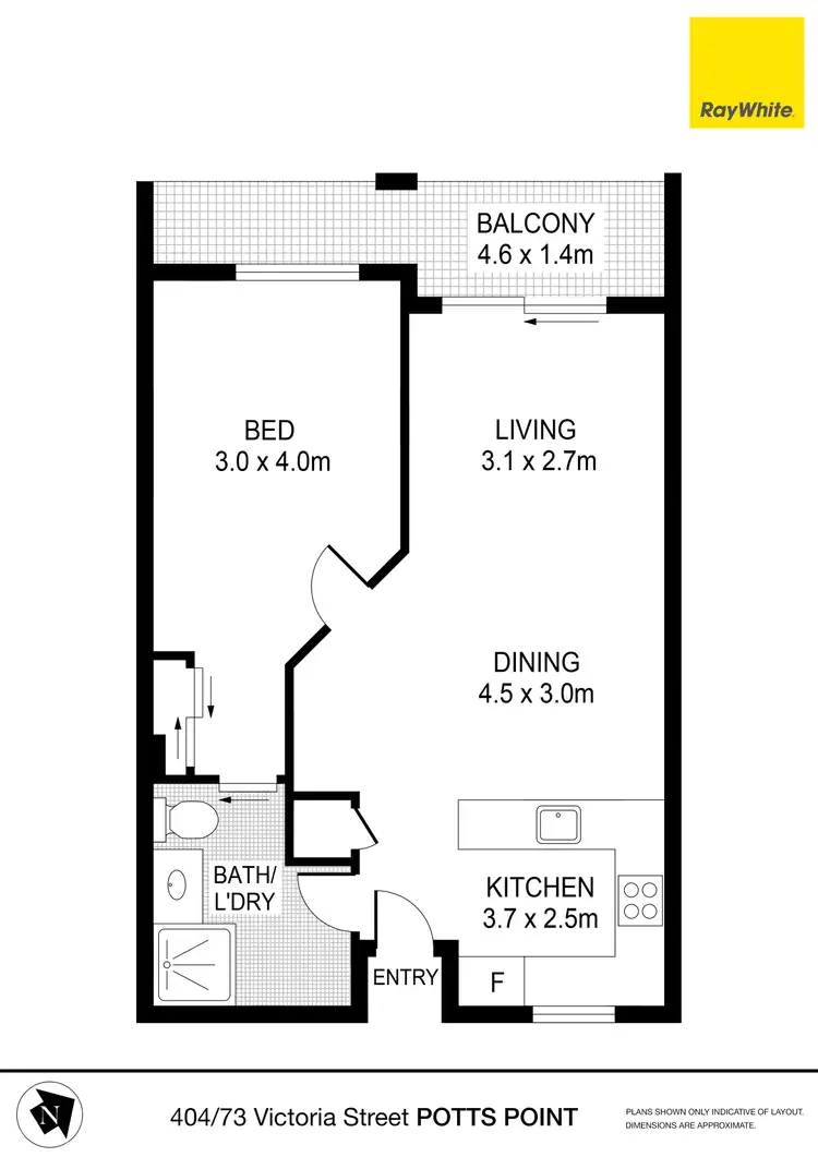 Floorplan of Homely apartment listing, 404/73 Victoria Street, Potts Point NSW 2011