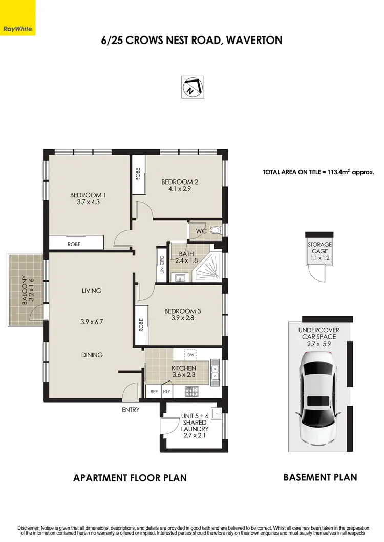Floorplan of Homely apartment listing, 6/25 Crows Nest Road, Waverton NSW 2060