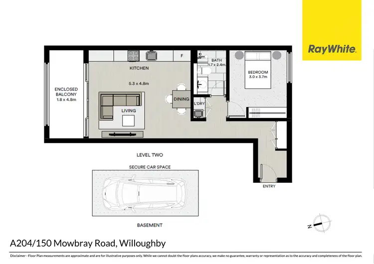 Floorplan of Homely unit listing, A204/150 Mowbray Road, Willoughby NSW 2068