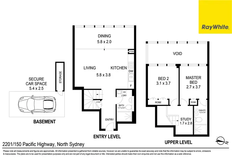 Floorplan of Homely unit listing, 2201/150 Pacific Highway (rear of the block), North Sydney NSW 2060