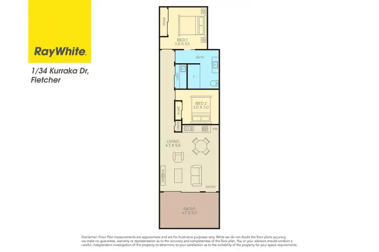 Floorplan of Homely unit listing, 1/34 Kurraka Drive, Fletcher NSW 2287