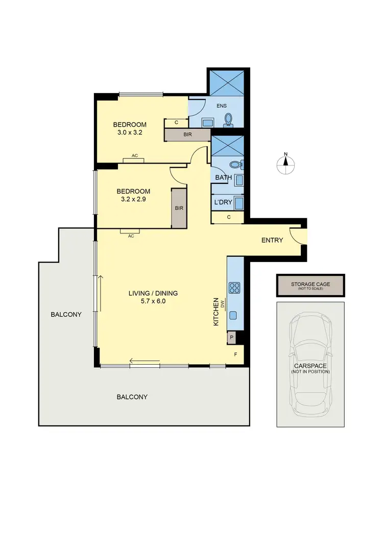 Floorplan of Homely apartment listing, 301/443 Lygon Street, Brunswick East VIC 3057