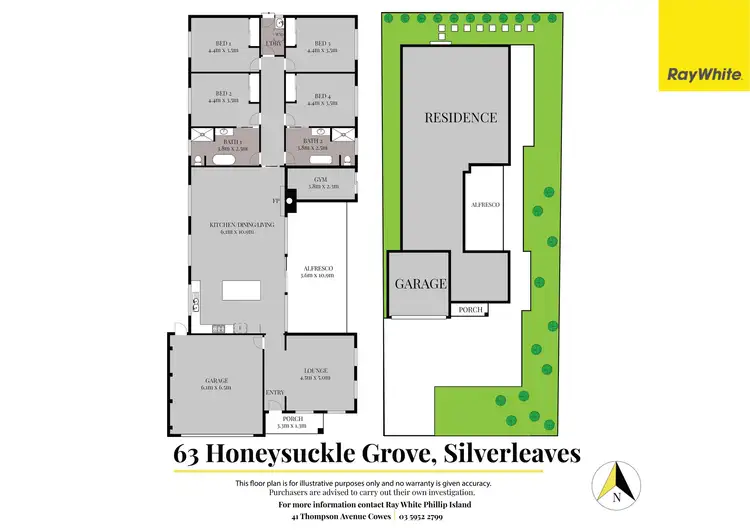 Floorplan of Homely house listing, 63 Honeysuckle Grove, Silverleaves VIC 3922