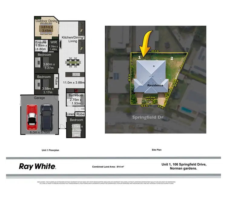 Floorplan of Homely unit listing, 1/106 Springfield Drive, Norman Gardens QLD 4701